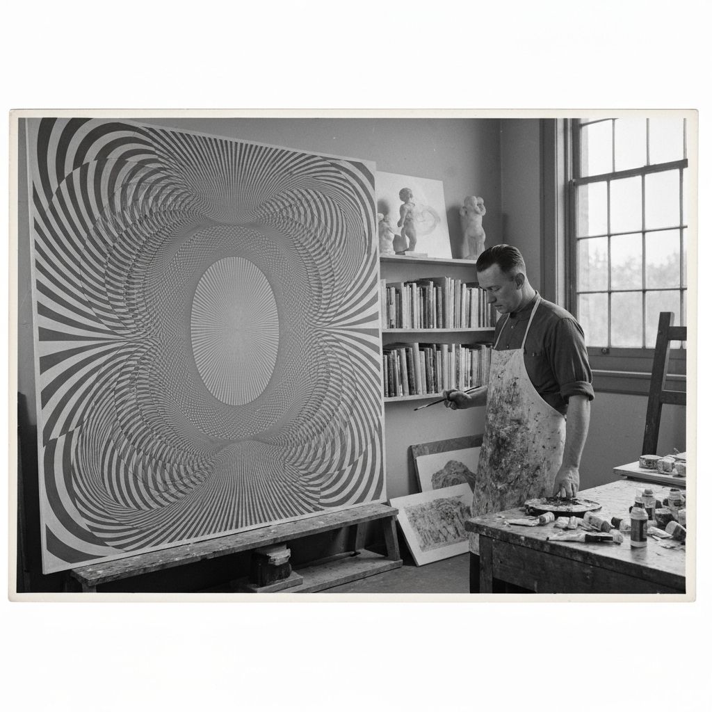 Plate avec le panneau central de son œuvre 'Mur optique', 2011